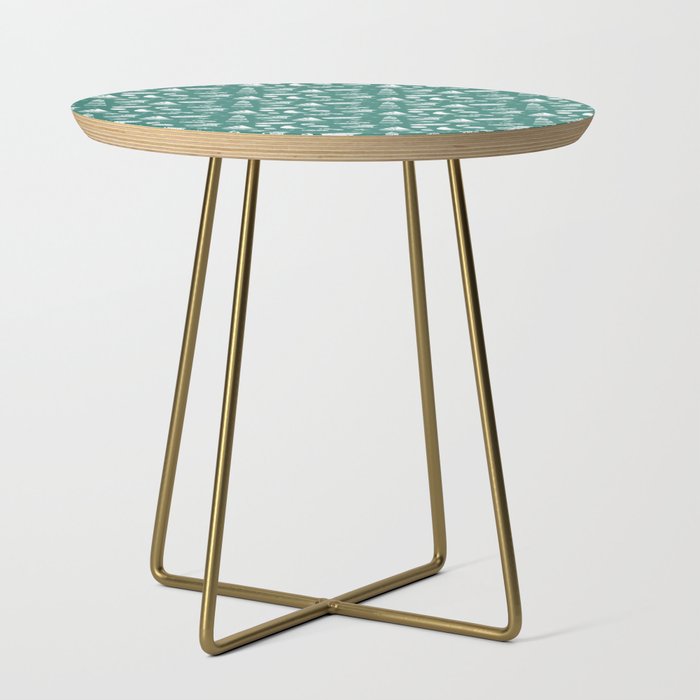 Green Blue And White Summer Beach Elements Pattern Side Table