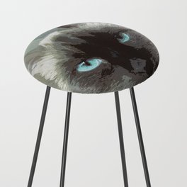 Black And White Siamese Cat Counter Stool