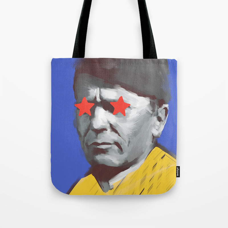 Komunist Tito Pop Art Style Digitally Painted Tote Bag By