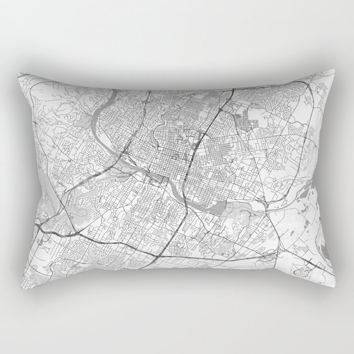 Austin Map Line Rectangular Pillow