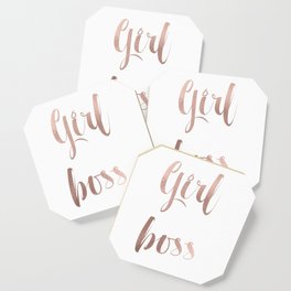 Girl boss - rose gold Coaster