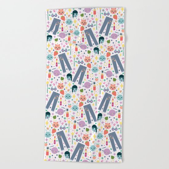 Patched Jeans Beach Towel