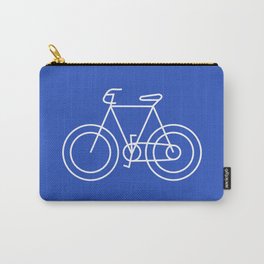 Minimalist Bike on Cerulean Blue Background Carry-All Pouch