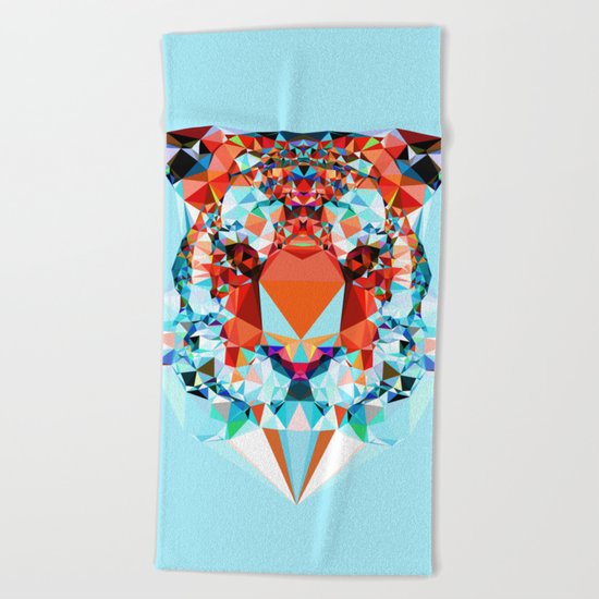 Geometric Tiger Beach Towel