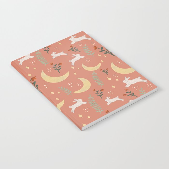 Rabbit moon pattern Notebook