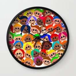 Happy Diverse Children Wall Clock