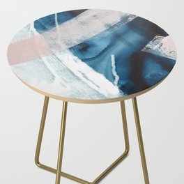 Forward: a pretty minimal abstract piece in pink blue and white by Alyssa Hamilton Art Side Table