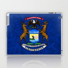 Flag of the State of Michigan Banner Standard The Great Lakes State Mitten Emblem Colors Laptop Skin