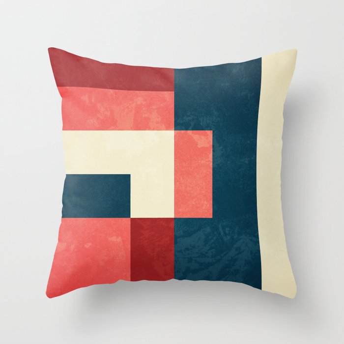 Multi-Color Geometric Abstract Pattern Throw Pillow
