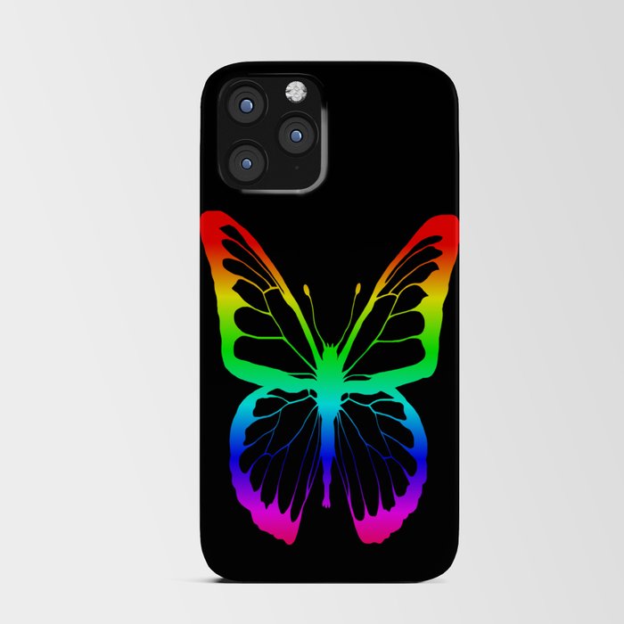 Rainbow Outline Butterfly iPhone Card Case