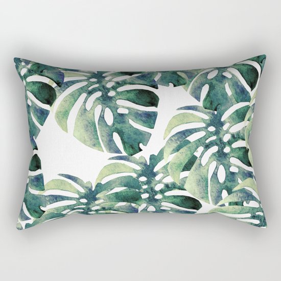Monstera Pattern Rectangular Pillow