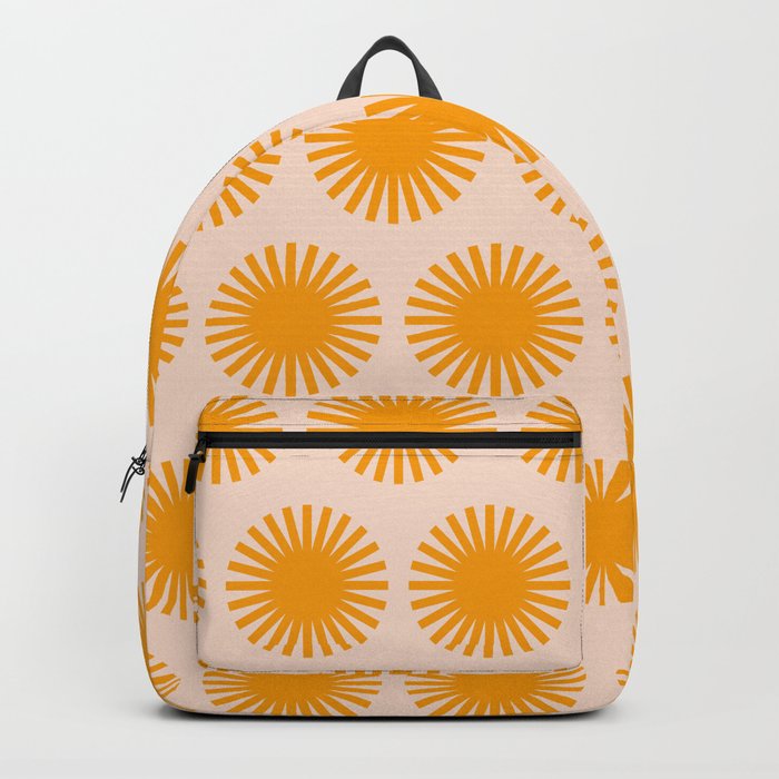 Minimal Retro Orange Sun on Blush Backpack
