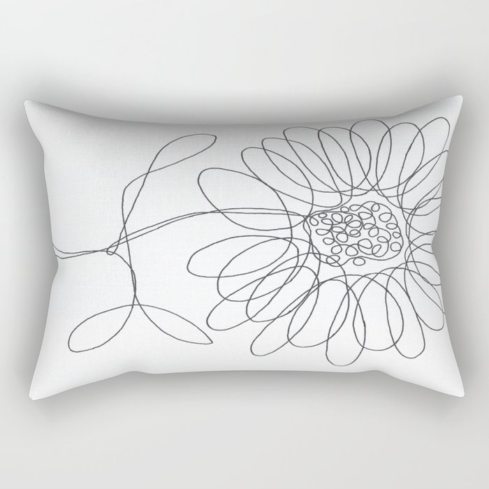 Daisy - White Rectangular Pillow
