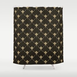 Black And Gold Art Deco Design Shower Curtain