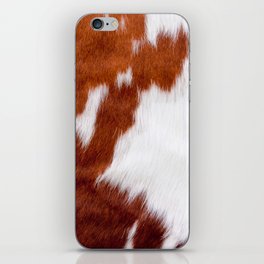 Brown Cowhide, Cow Skin Print Pattern, Modern Cowhide Faux Leather iPhone Skin