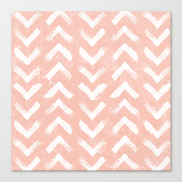 Paintbrush Arrow Pattern Blush Pink Canvas Print