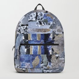 Abstract Geometric Minimal Mosaic of Lavender and Silver Palladium Leaves. Backpack