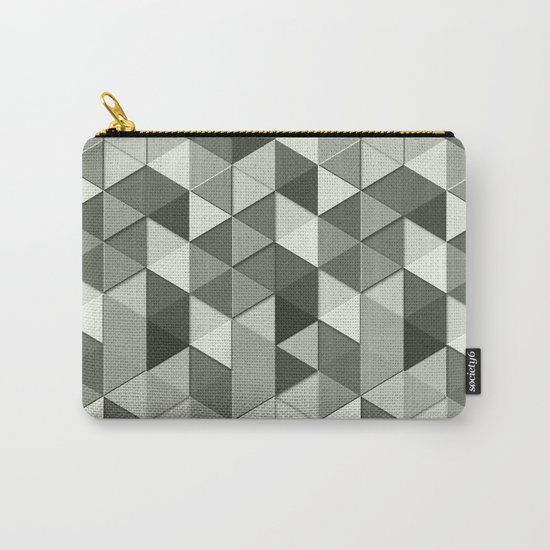 Cool Grayscale triangles geometric pattern Carry-All Pouch