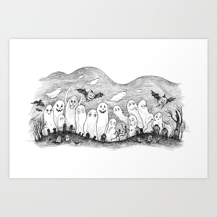 Spooky Ghosts Art Print