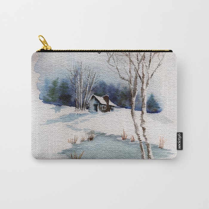 Winter At the Cabin Carry-All Pouch