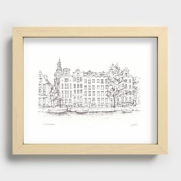 View of Amsterdam canal Recessed Framed Print