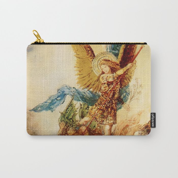 “St Micheal Vanquishing Satan” by Gustave Moreau Carry-All Pouch