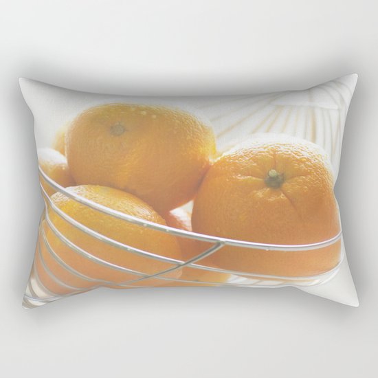 Fresh oranges in basket Rectangular Pillow