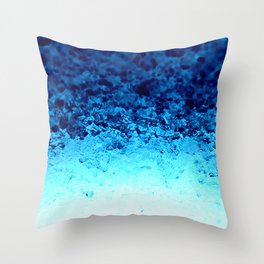 Blue Crystal Ombre Throw Pillow