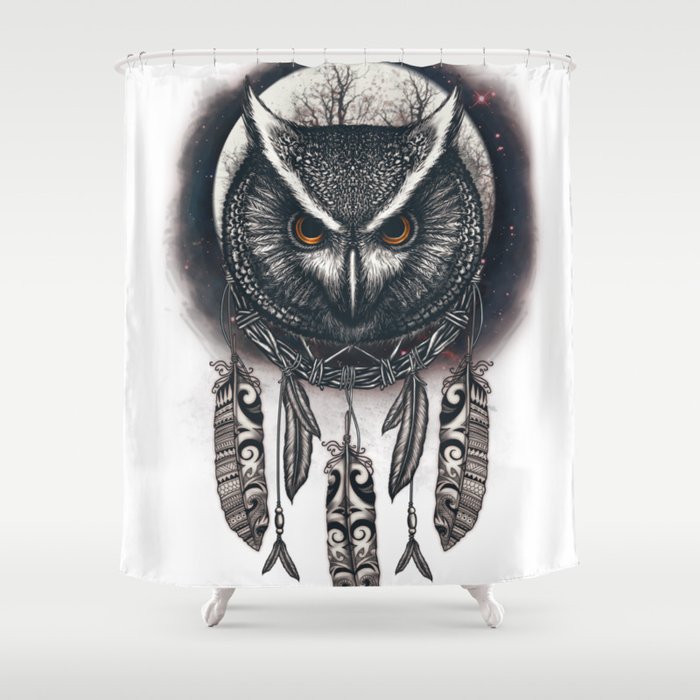 Dreamcatcher Owl Shower Curtain