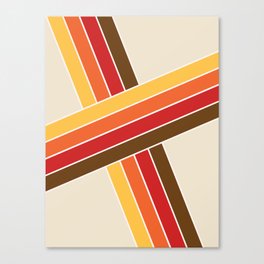 Colorful retro diagonal stripes Canvas Print