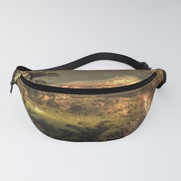 Passing Shower in the Tropics snow-capped mountain landscape painting by Frederic Edwin Church Fanny Pack
