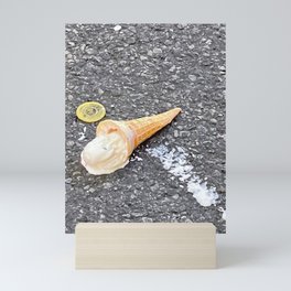 spilt ice cream cone Mini Art Print