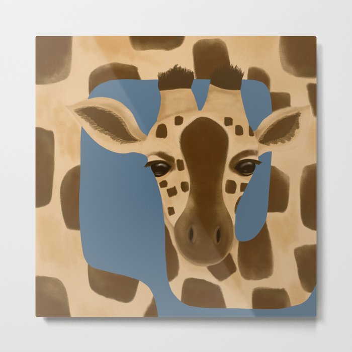 Fun abstract long neck giraffe  Metal Print