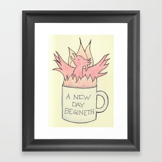 Coffee Phoenix: A new day begineth! Framed Art Print