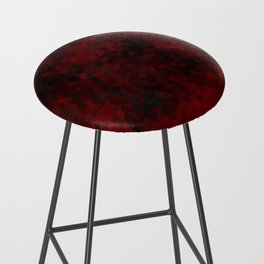 Goth Midnight Black and Red Geometric Abstract Bar Stool