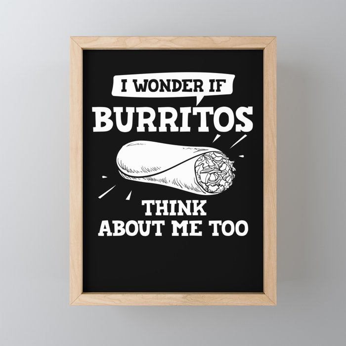 Burrito Tortilla Wrap Breakfast Bowl Vegan Framed Mini Art Print