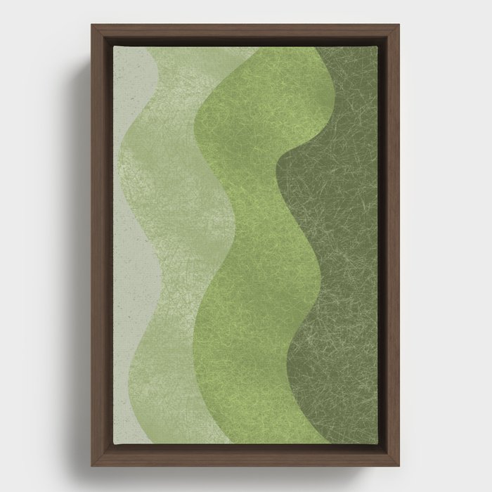 Abstract Autumn Wave Pattern Framed Canvas