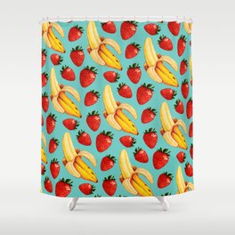 Strawberry Banana Pattern Shower Curtain