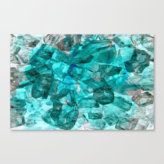 Turquoise Glass Chrystal Abstract Canvas Print