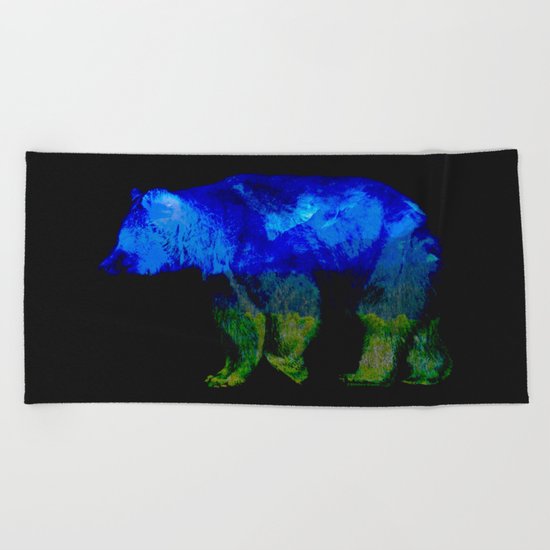 Grizzly in the Shadows Beach Towel