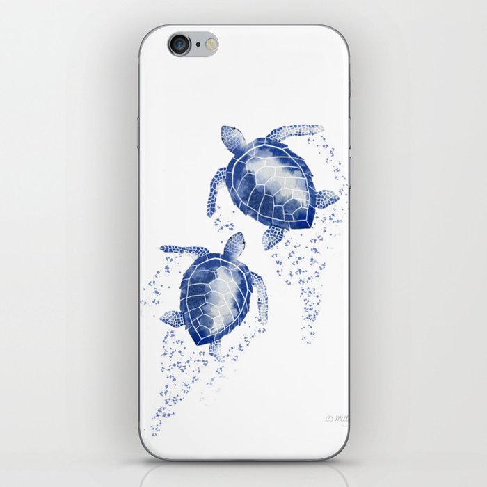Two Sea Turtles Marine Blue  iPhone Skin
