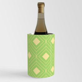 Modern Deco Geometric Pattern Lime Wine Chiller
