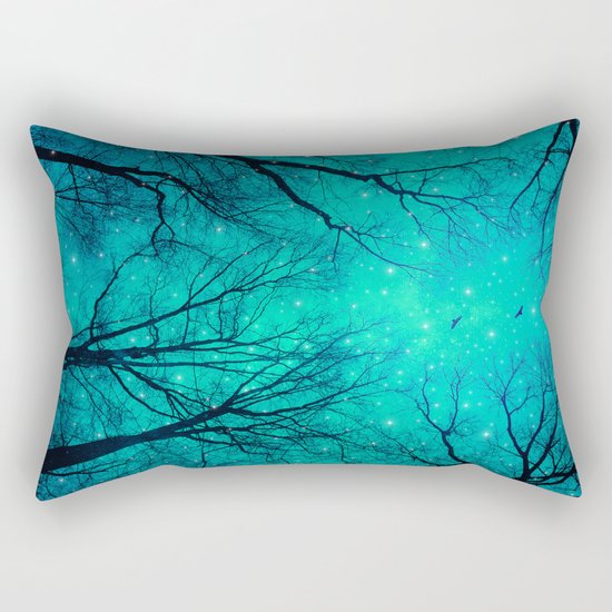 A Certain Darkness Is Needed II (Night Trees Silhouette) Rectangular Pillow