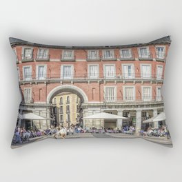 Relaxing cup in Plaza Mayor, Madrid Rectangular Pillow