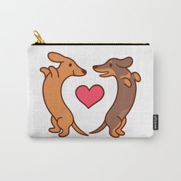 Cute cartoon dachshunds in love Carry-All Pouch
