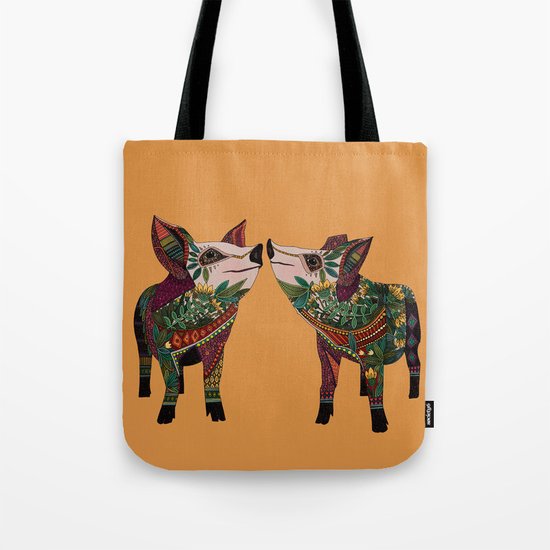 pig love amber Tote Bag