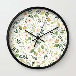 Botanical Spring Flowers Wall Clock