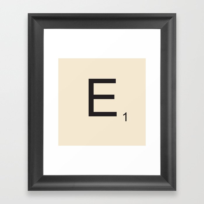 Scrabble Lettre E Letter Framed Art Print