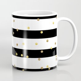 Christmas White and Black and Christmas Golden confetti Coffee Mug