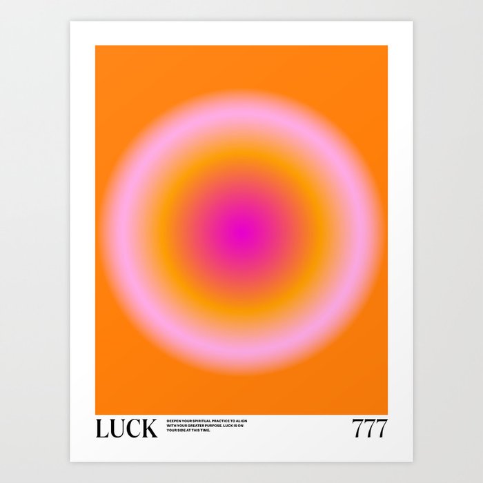 Gradient Angel Numbers: Luck Art Print